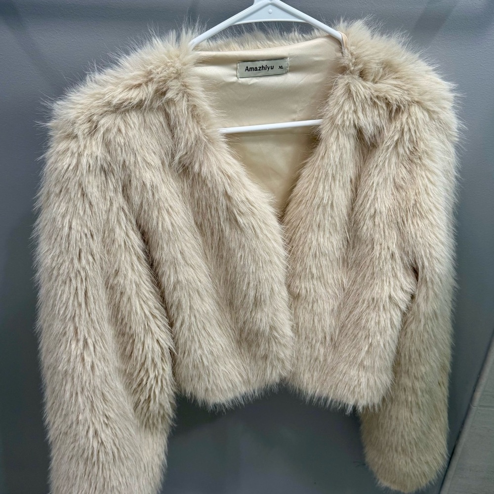Cream Faux Fur Jacket